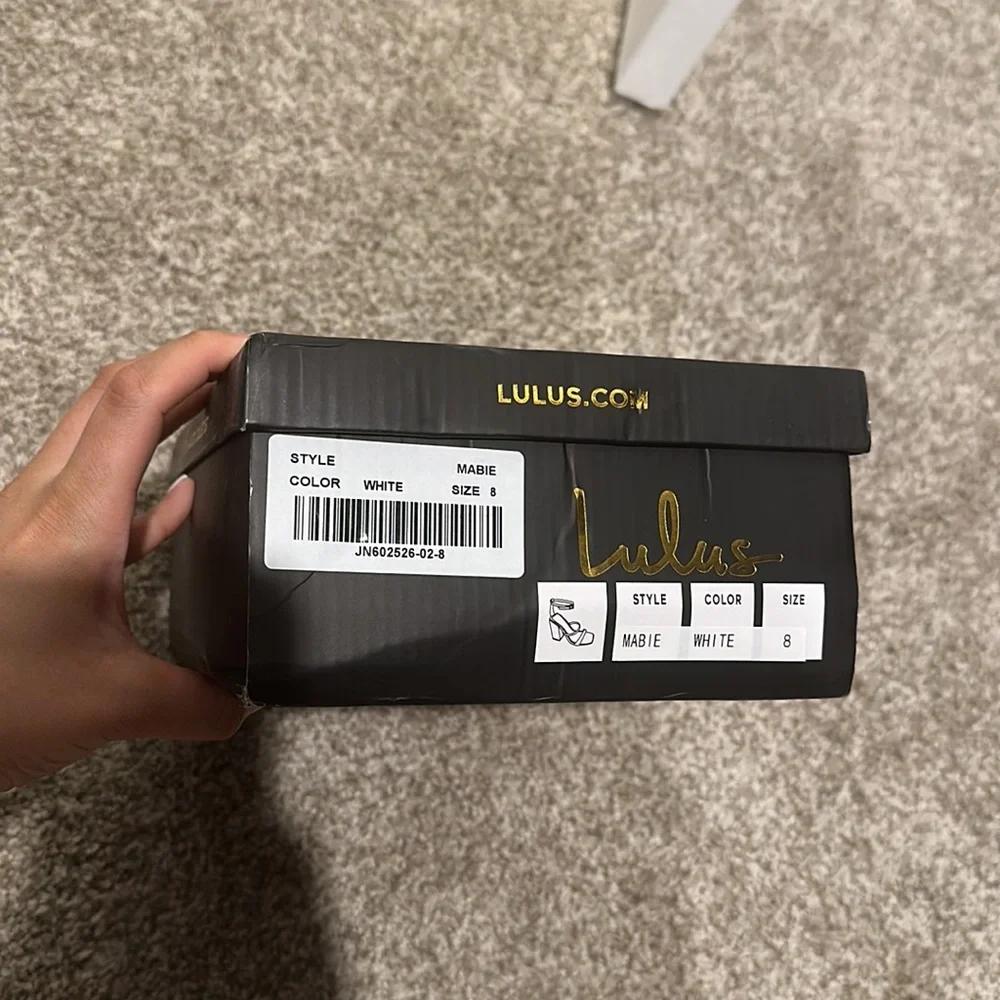 Lulu's White Strappy Block Heel Sandals